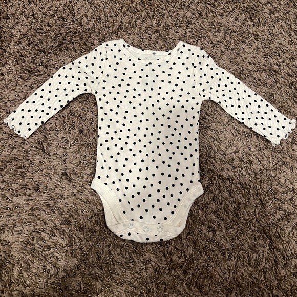 Okie Dokie - White & Black Polka Dot Bodysuit - Picture 2 of 3